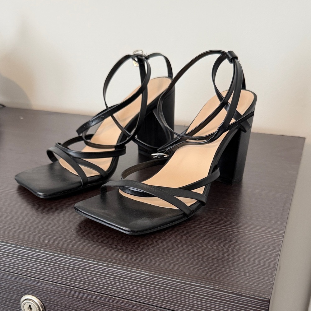 Elegant Black Strappy Heels